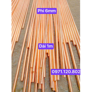 Thanh đồng đỏ đặ phi 6mm dài 1m