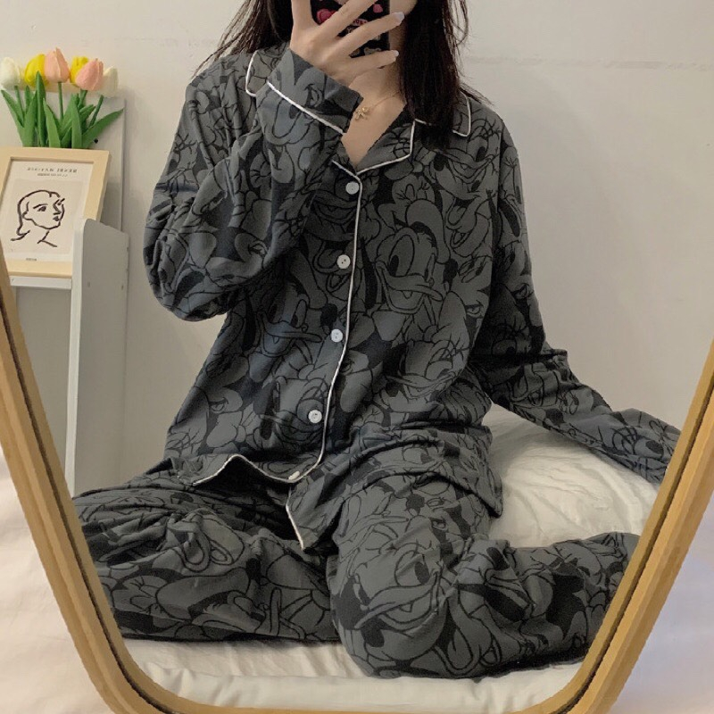 Bộ pijama DAI TAY nhiều họa tiết - Set đồ bộ mặc nhà dễ thương