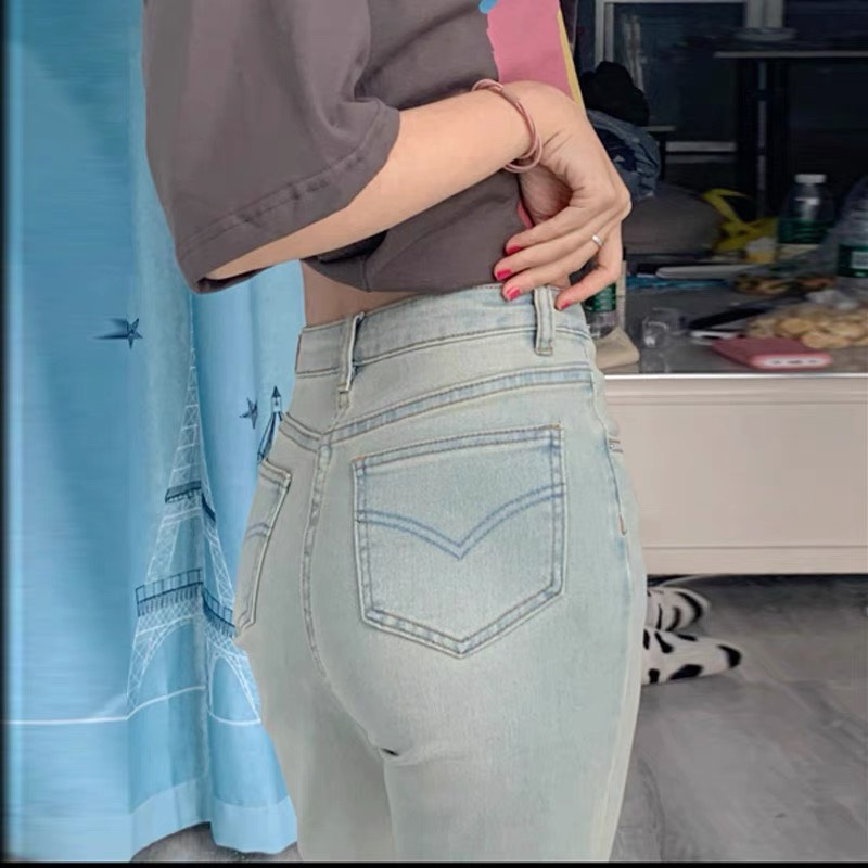 Quần Jeans Nữ Ống Đứng , Quần Bò Nữ Ống Đứng Màu Xanh Nhạt Tôn Dáng Trẻ Trung Đ47 | BigBuy360 - bigbuy360.vn