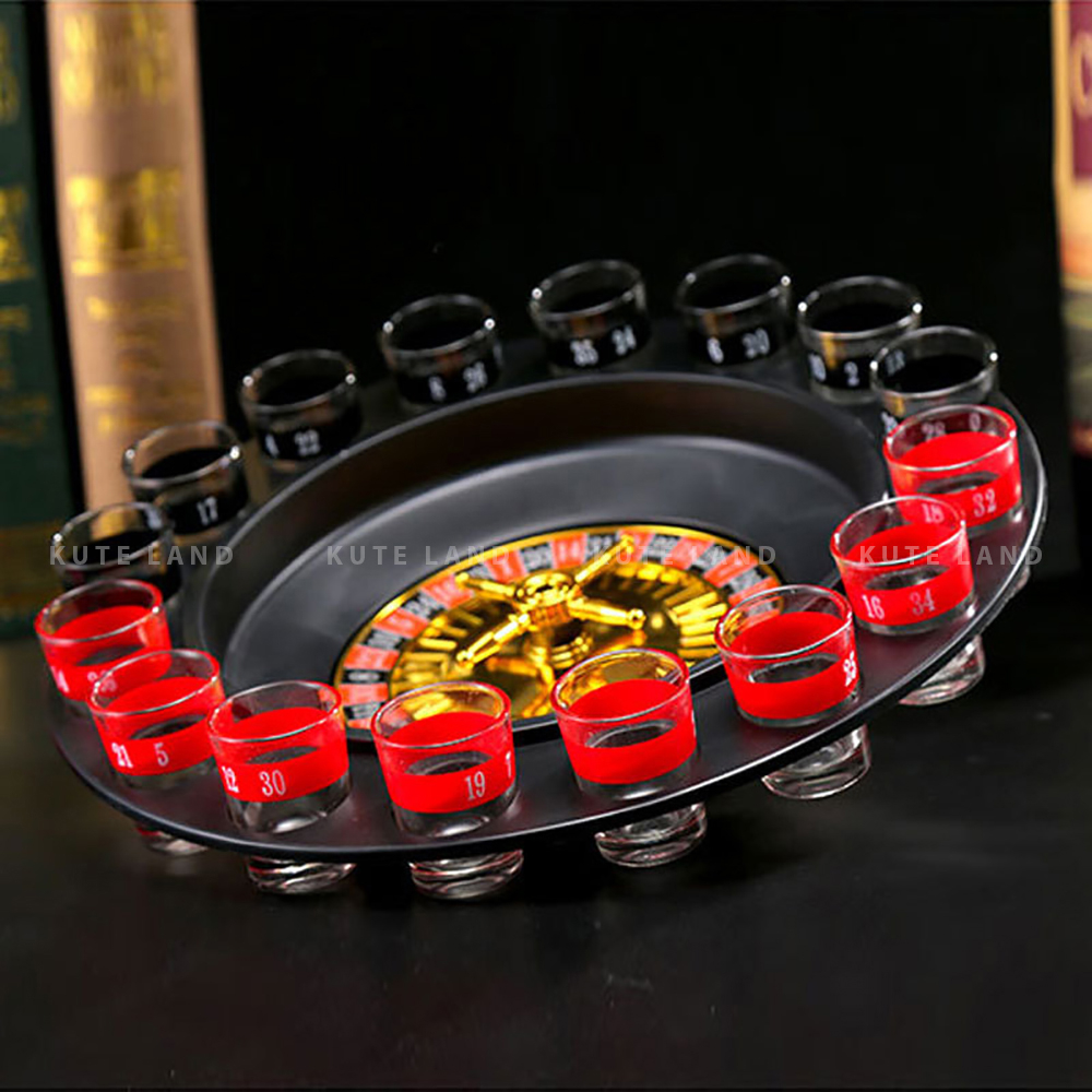 Đồ chơi ăn nhậu Drinking Roulette vòng quay uống rượu bia 16 ly Drinking Game GUB1