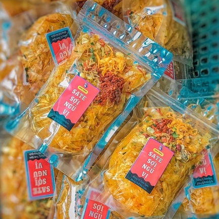 Bánh Tráng Sate Sợi ngũ vị túi Zip 150g thơm ngon tròn vị- Thèm Gì Cũng Có