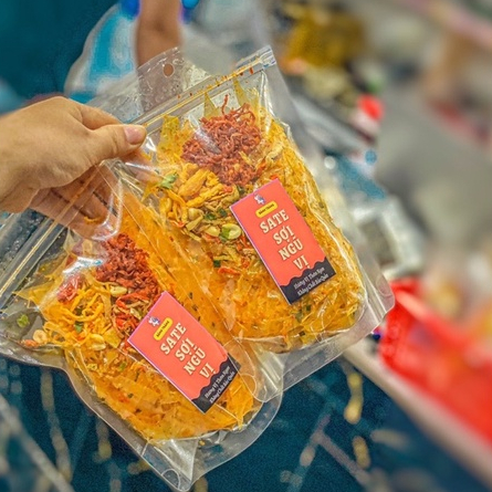 Bánh Tráng Sate Sợi ngũ vị túi Zip 150g thơm ngon tròn vị- Thèm Gì Cũng Có
