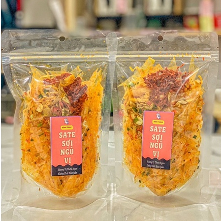 Bánh Tráng Sate Sợi ngũ vị túi Zip 150g thơm ngon tròn vị- Thèm Gì Cũng Có