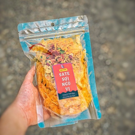 Bánh Tráng Sate Sợi ngũ vị túi Zip 150g thơm ngon tròn vị- Thèm Gì Cũng Có