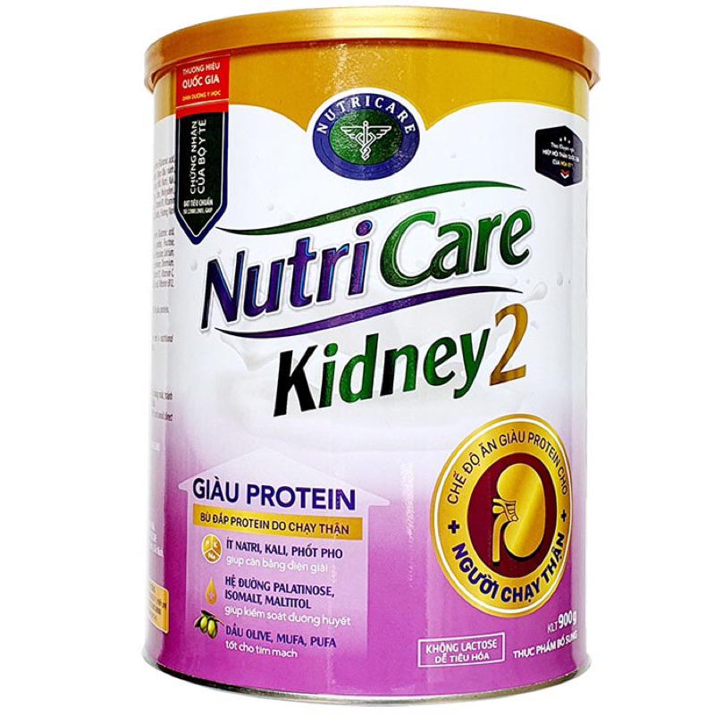 Lon sữa bột Nutricare Kidney 2 900g.Dinh dưỡng Y học cho người chạy thân nhân tạo
