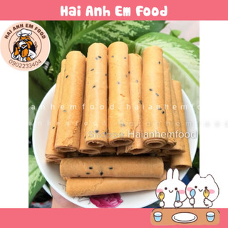 Bánh ống quế, bánh quế đĩa, bánh quế cuộn mè đen, bánh quế que mè đen thơm ngon bịch to