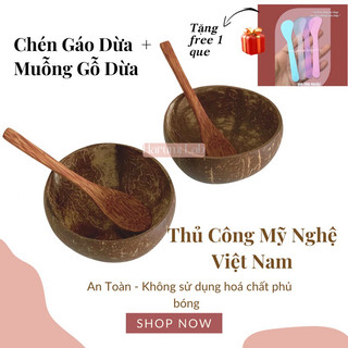 Bộ chén gáo dừa + muỗng dừa
