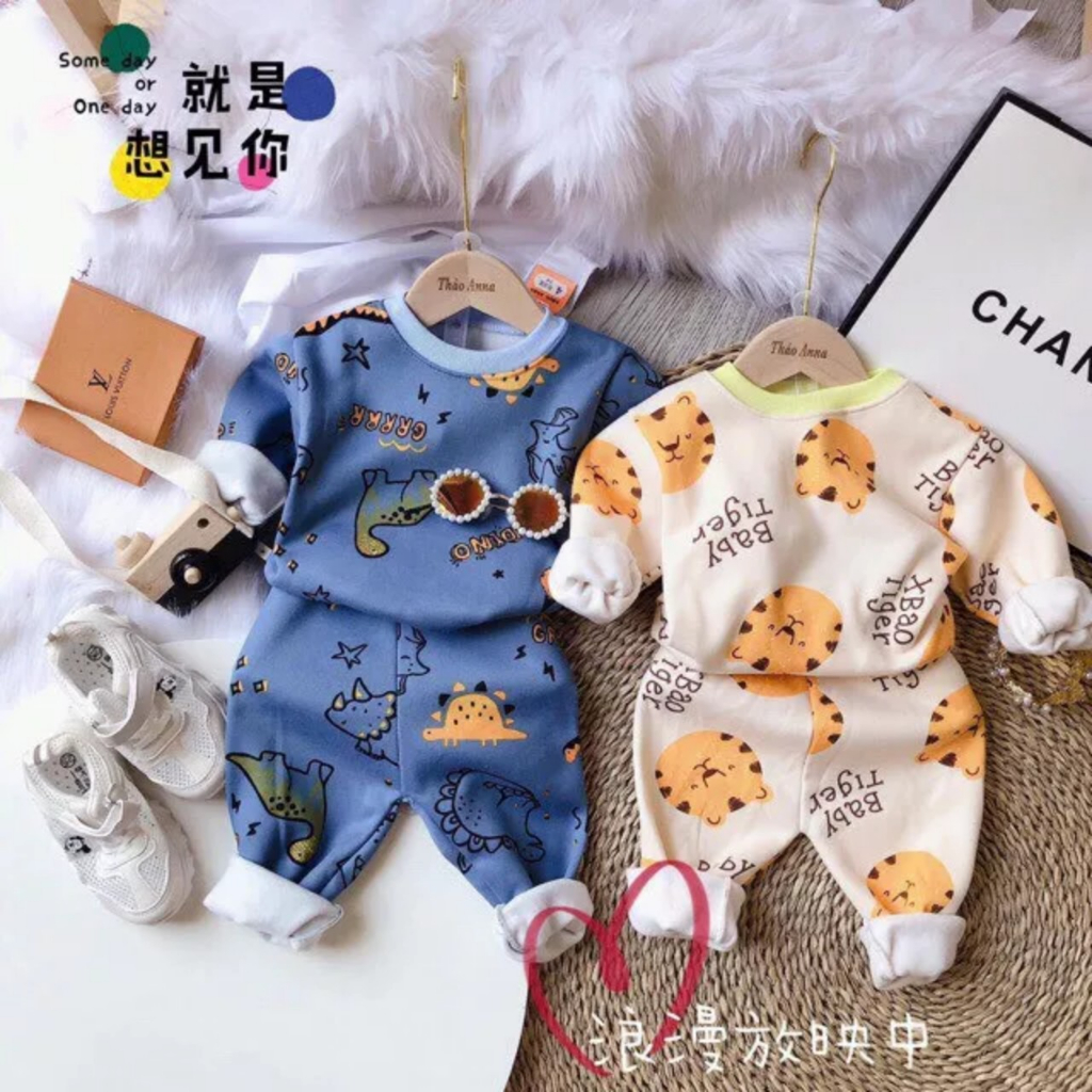 Bộ Nỉ Bông Cho Bé Trai & Bé Gái Từ 5kg đến 16kg