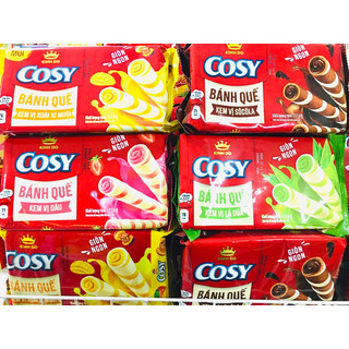 Bánh quế cosy 117,6g vị dâu / lá dứa / socola / xoài xí muội