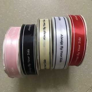5m ruy băng lụa in chữ always by your side bản rộng 2.5cm