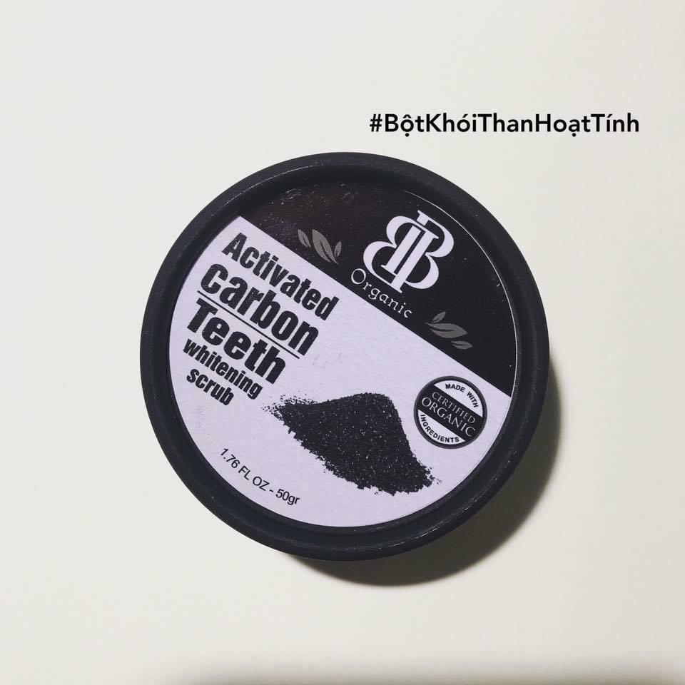 Bột Trắng Răng Than Hoạt Tính Activated Carbon Teeth Whitening Scrub 50Gr cho răng trắng sáng thơm mát