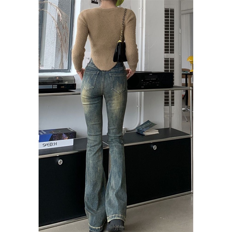 Quần Jeans Nữ Ống Loe , Quần Bò Nữ Ống Loe Cổ Điển Rách Đùi Siu HOT TL01 | BigBuy360 - bigbuy360.vn