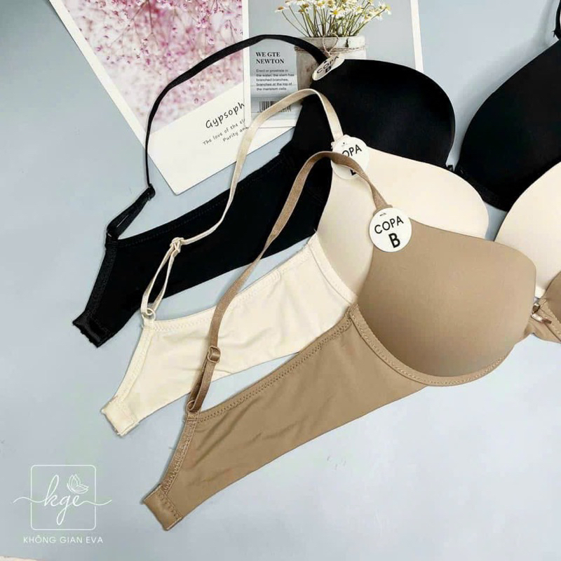 Áo ngực siêu đẩy copa xuất, Áo lót nữ mút kép trơn nơ ngực