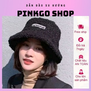 Mũ bucket lông cừu phong cách Hàn Quốc mềm mại, Mũ lông cừu hot hit Xinh Xắn Thời Trang Hàn Quốc - Pinkgo Shop