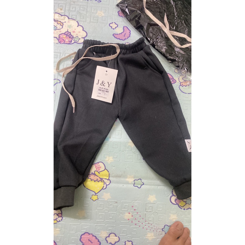 Quần dài nhung tăm dáng jogger cho bé trai bé gái 10-27kg