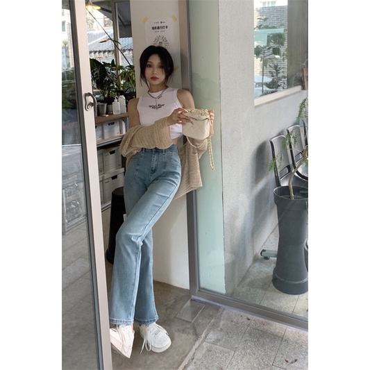 Quần Jeans Nữ Ống Đứng , Quần Bò Nữ Ống Đứng 2 Cúc Phong Cách Hàn Quốc TL04 | BigBuy360 - bigbuy360.vn