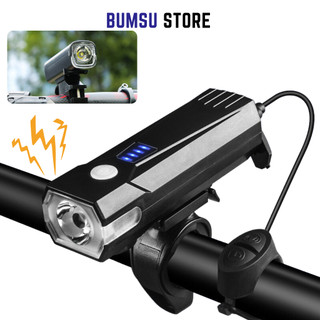 Đèn xe đạp thể thao đèn led siêu sáng chống nước còi to pin sạc usb full phụ kiện, đèn tín hiệu gắn xe đạp - DC331