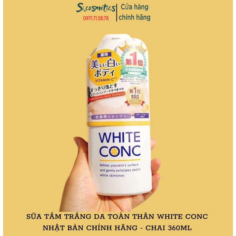 Sữa tắm trắng da toàn thân White CONC Nhật Bản chính hãng - Chai 360ml