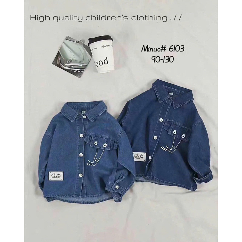 Áo sơ mi jean áo sơ mi bò cho bé trai