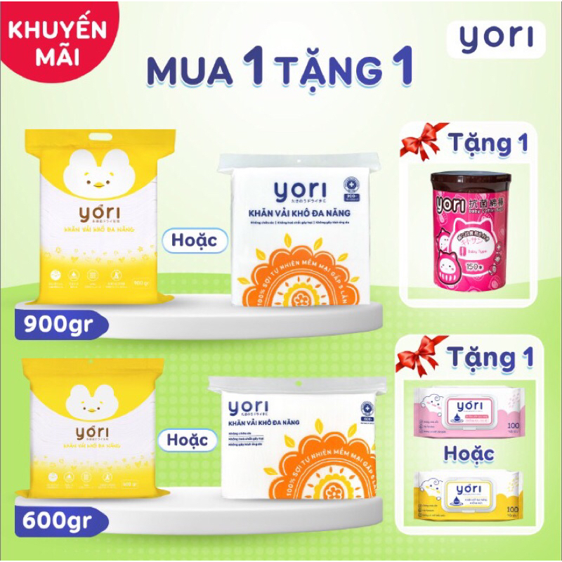 Khăn vải khô đa năng YORI Kháng khuẩn 900gr (19x20cm) cho bé