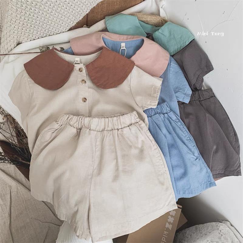 Set Bộ MMi Cổ Bèo Cộc Tay Cho Bé Trai và Bé Gái Từ 8Kg Đến 25Kg Thời trang trẻ em  Heri Kids