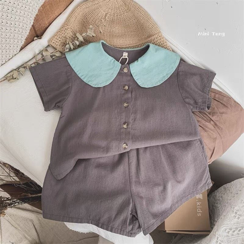 Set Bộ MMi Cổ Bèo Cộc Tay Cho Bé Trai và Bé Gái Từ 8Kg Đến 25Kg Thời trang trẻ em  Heri Kids