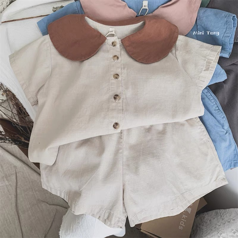 Set Bộ MMi Cổ Bèo Cộc Tay Cho Bé Trai và Bé Gái Từ 8Kg Đến 25Kg Thời trang trẻ em  Heri Kids