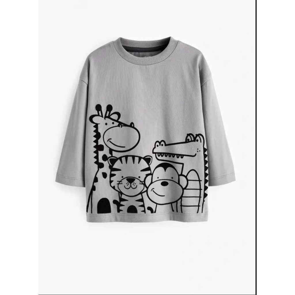 Set 2 bộ thu đông dài tay cho bé trai hoạ tiết chin cánh cụt chất cotton co giãn thoải mái cho bé vận động đi học