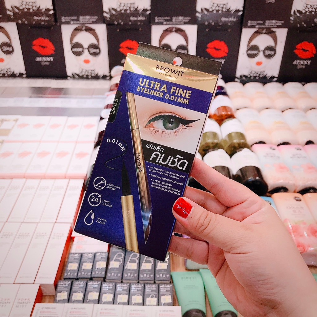 Kẻ Mắt Nước Nét Mảnh Ko Trôi Browit NONGCHAT Ultra Fine Eyeliner 0.01mm