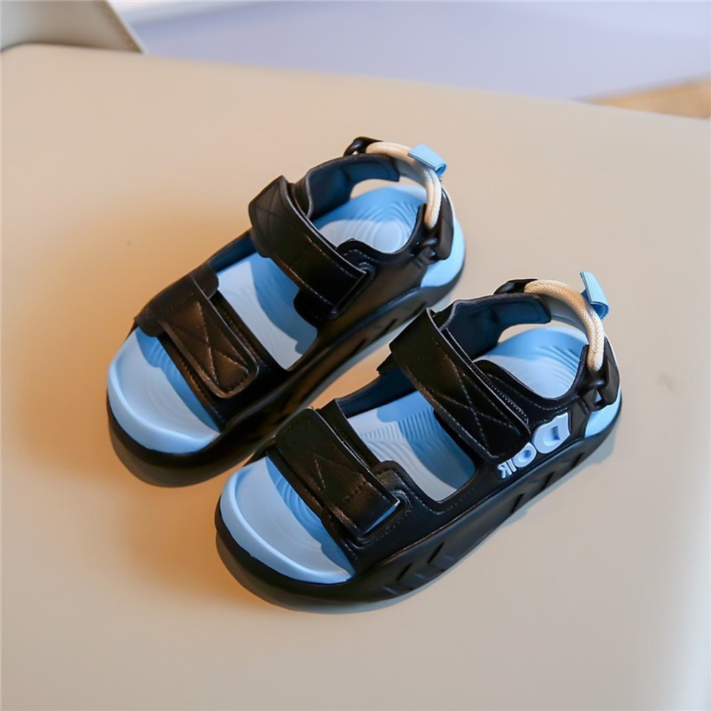 Sandal Bé Trai Bé Gái Dép Sandal Chất Liệu Da Mềm Quai Dán Ngang Mẫu Mới