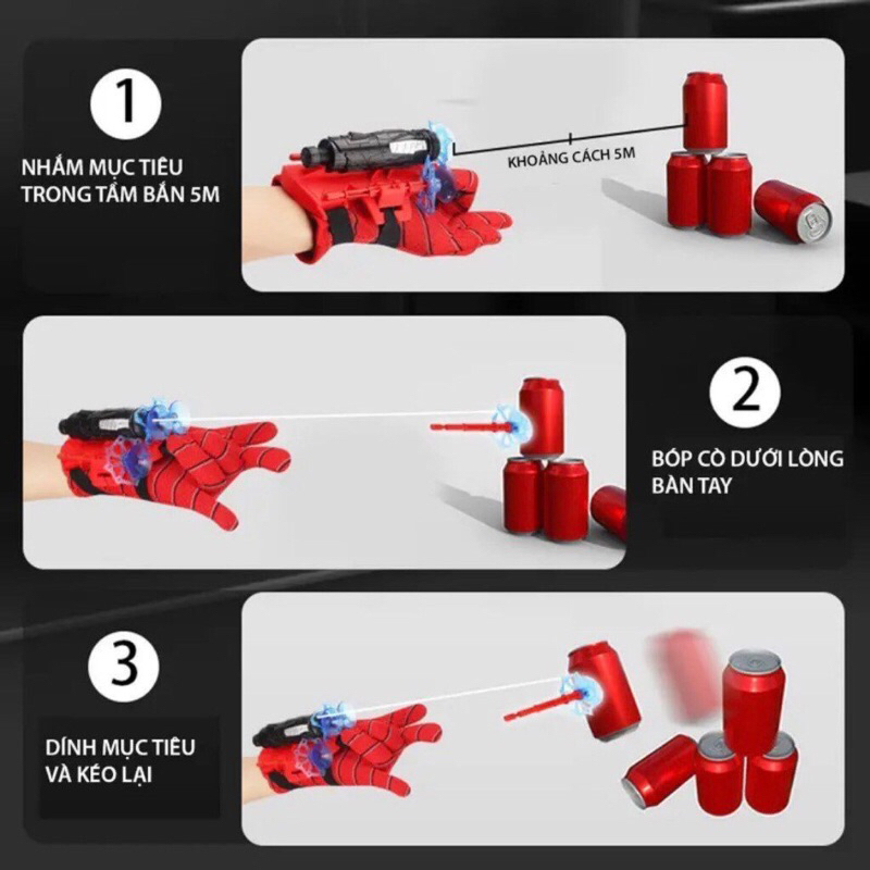 COMBO GĂNG TAY SIÊU NHÂN NGƯỜI NHỆN SPIDERMAN BẮN TÊN
