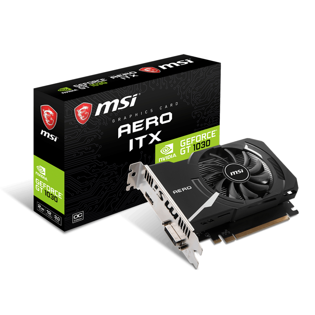CARD MÀN HÌNH VGA MSI GT 1030 AERO ITX 2GD4 OC  MỚI BH 36 THÁNG