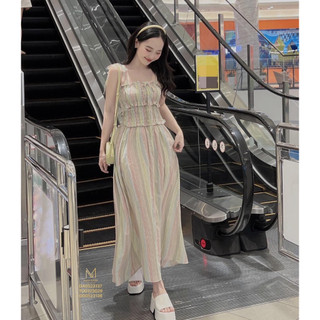 VÁY 2 DÂY BUỘC NƠ CHUN NGỰC KẺ XỊN  - HÀNG CAO CẤP