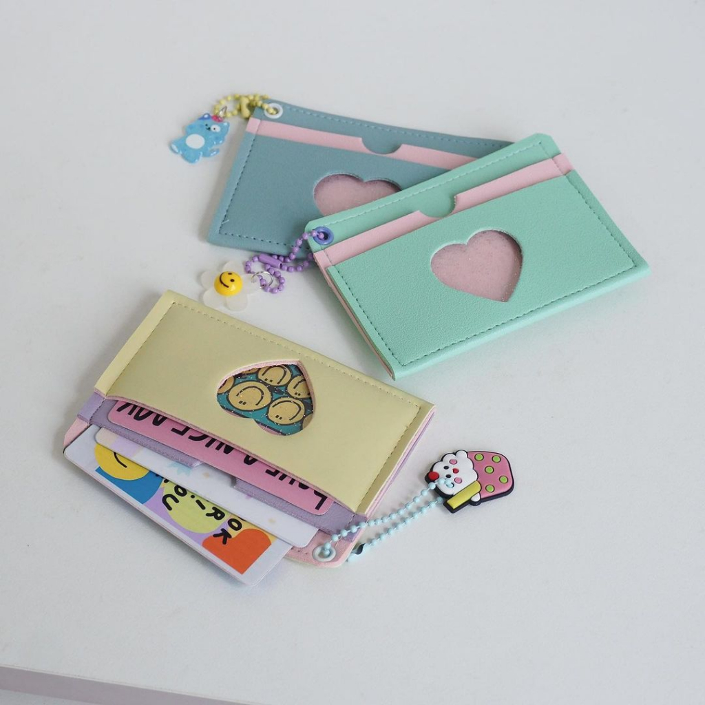 Heart Holder Ví Đựng Thẻ Card Holder Tone Màu Pastel