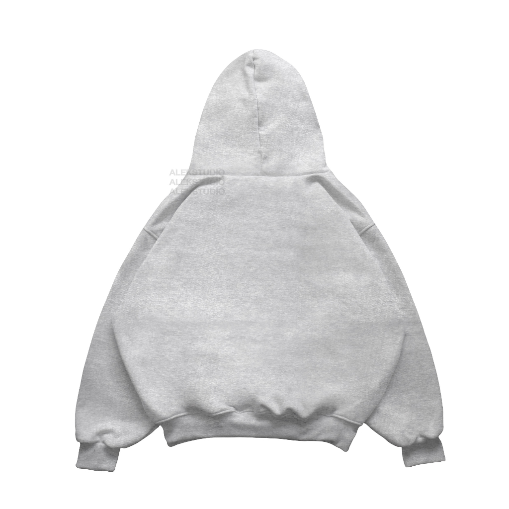 ÁO HODDIE BASIC UNISEX "SMALL" LOGO MÀU XÁM FORM BOXY | ALEKSTUDIO
