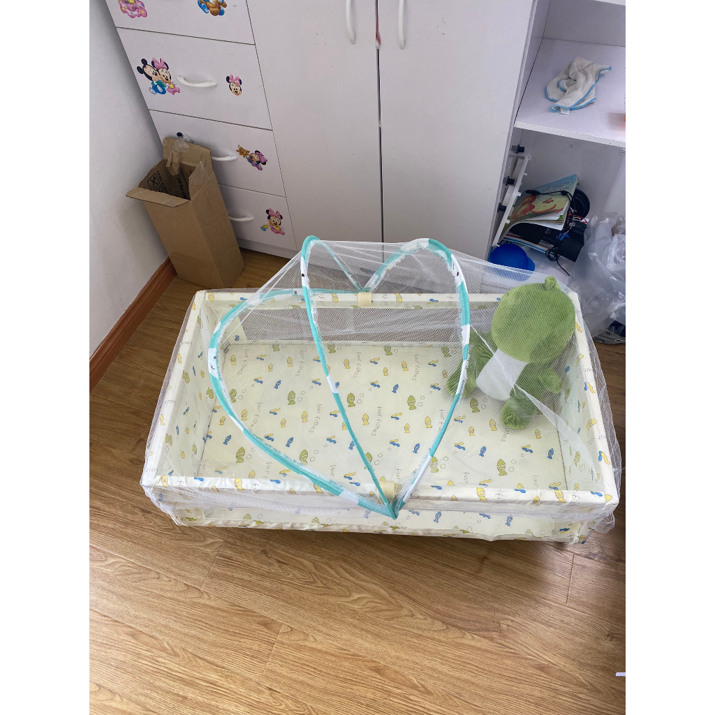 Nôi cũi gỗ cho bé, Nôi gỗ  lắc Lư Cho bé ,Nôi Cho Trẻ Kèm Màn  size 90*50*40 cm