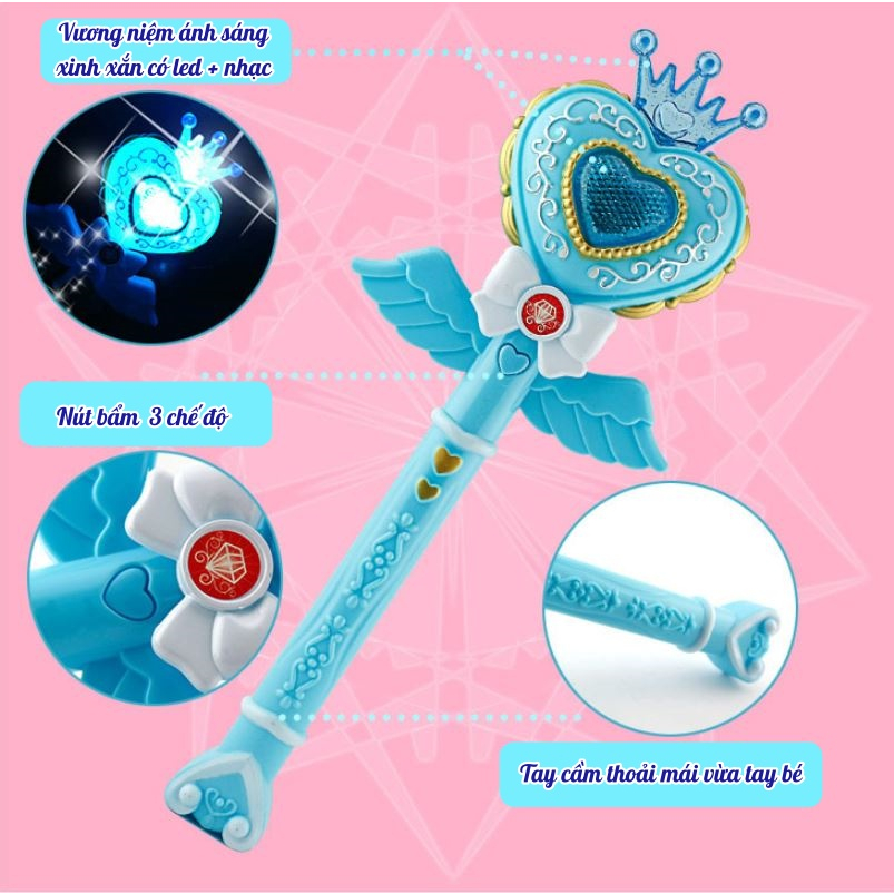 Đồ chơi gậy phép thuật biến hình Phát Sáng có Nhạc Hapi Toys - Đồ chơi trung thu quà tặng cho bé gái