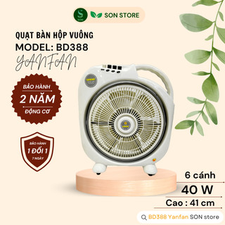 Quạt mini để bàn yanfan bd388 41cm, 40w nhỏ gọn tiện lợi di chuyển, thiết kế 6 cánh cho luồng gió thoáng
