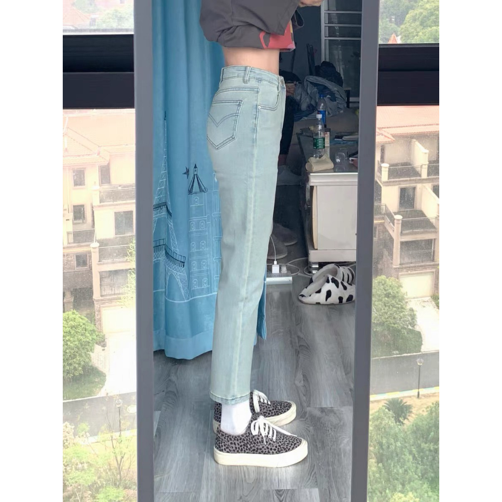 Quần Jeans Nữ Ống Đứng , Quần Bò Nữ Ống Đứng Màu Xanh SIêu Xinh Dể Phối Đồ TL47 | BigBuy360 - bigbuy360.vn