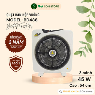 Quạt Hộp YANFAN BD488, Cao 54cm, 45W Công Suất Lớn, Motor Dây Đồng 100%, Làm Mát Nhanh Cánh 3 Lá Lớn