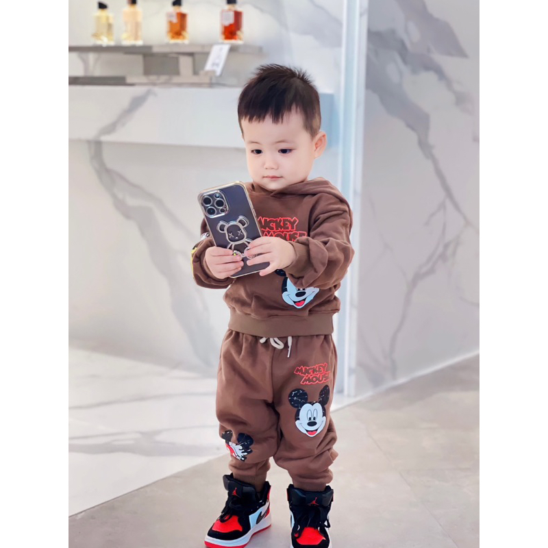 Bộ nỉ mickey bé trai VNXK