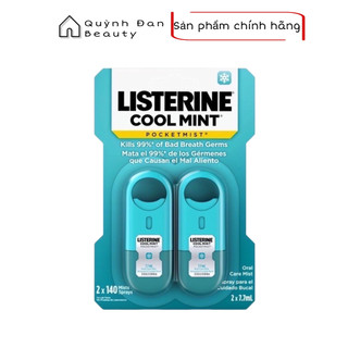 Xịt thơm miệng diệt khuẩn Listerine 7,7ml Cool Mint Pockeymist Mỹ
