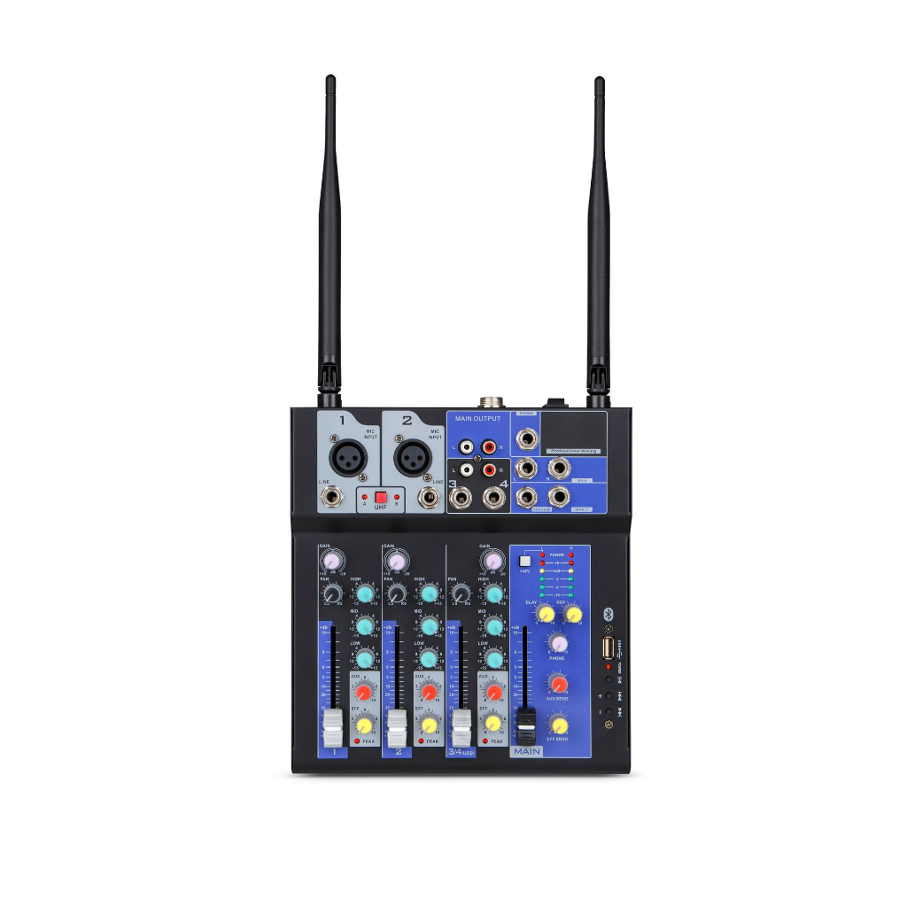 Mixer Pro-4 Yamaha Tặng 2 Tay Mic Không Dây, Có Thể Kết Nối Loa Kéo, Loa Vi Tính, Livestream. Âm Thanh Cực Hay