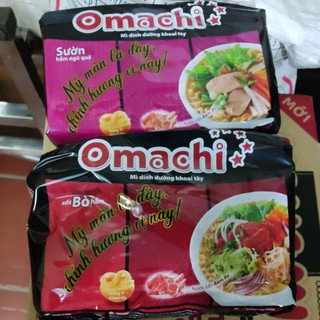 Áo thời trang] Combo 5 gói mỳ tôm Omachi vị sườn hầm, bò hầm 80gr