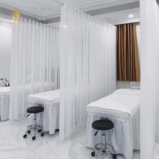 Combo khung + rèm voan spa, gắn tường tiện lợi,chắc chắn đầy đủ phụ kiên