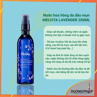 Nước hoa hồng Melvita LAVENDER 200ml da hỗn hợp tới dầu