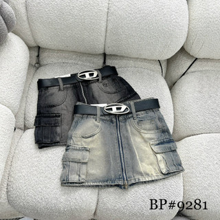   Follow shop nhận mã 10k  Chân váy ngắn jeans bò loang màu khóa trước túi hộp kèm belt D HiNa QCCC QCL1 CV0104 #9281 