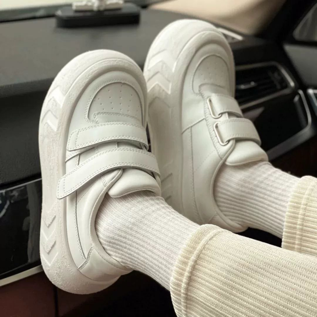 Giày sneaker nữ 2 quai dán đế bánh mì Hapu