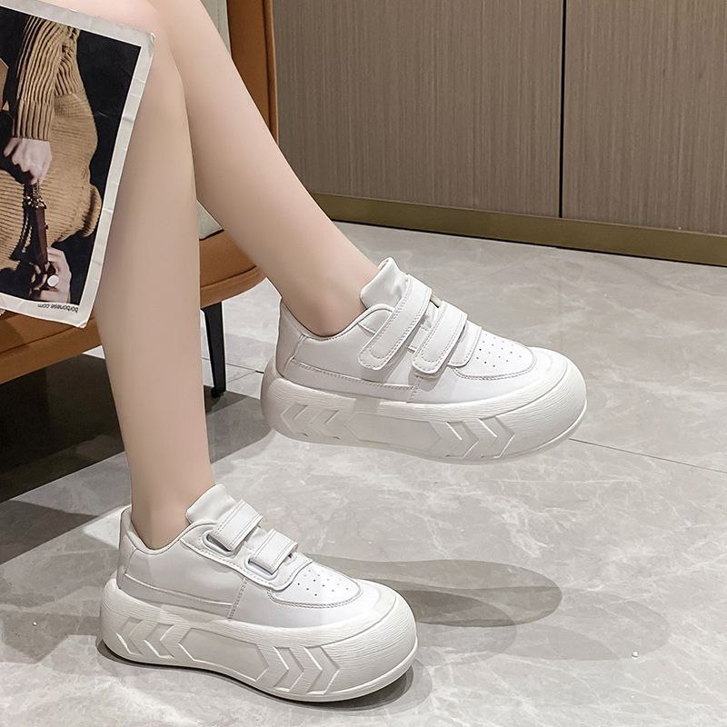 Giày sneaker nữ 2 quai dán đế bánh mì Hapu