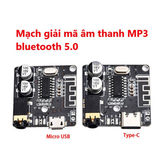 Mạch giải mã âm thanh MP3 không dây bluetooth 5.0 mini màu đen cổng micro, typec